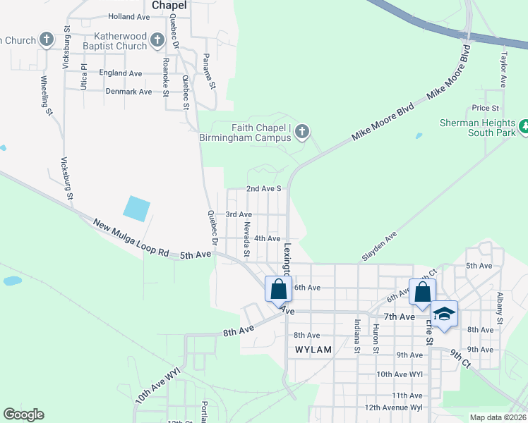 map of restaurants, bars, coffee shops, grocery stores, and more near 232 Memphis Street in Birmingham