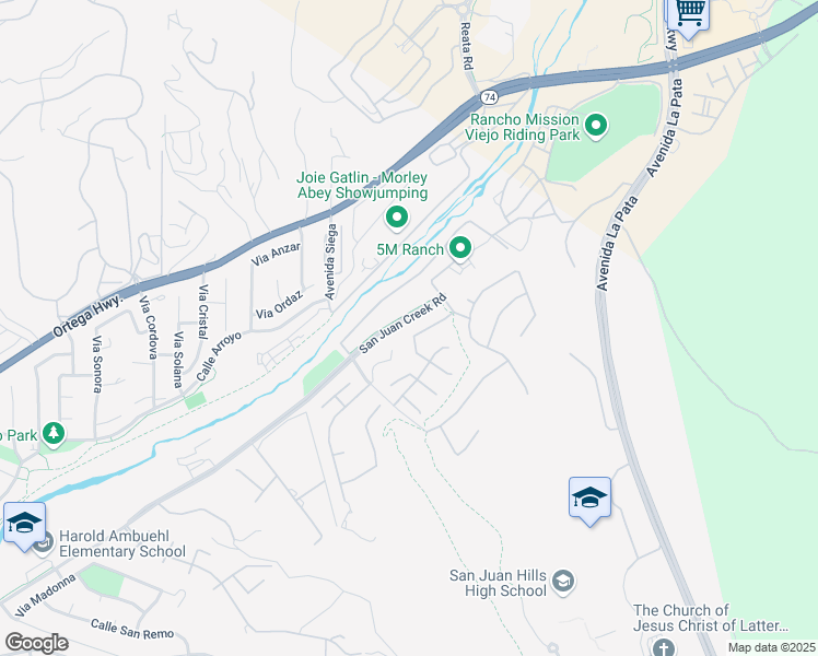 map of restaurants, bars, coffee shops, grocery stores, and more near 28741 Calle Posada in San Juan Capistrano