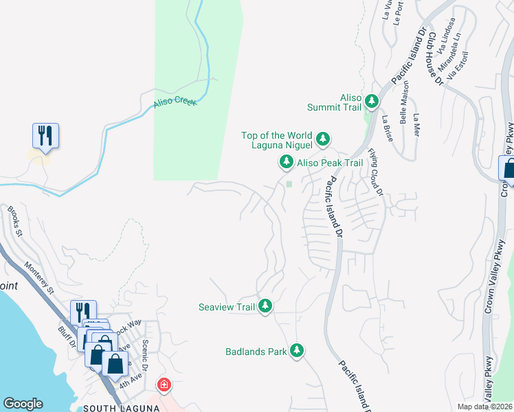 map of restaurants, bars, coffee shops, grocery stores, and more near in Laguna Niguel