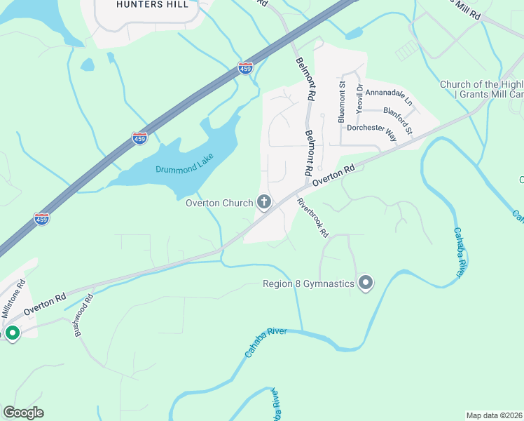map of restaurants, bars, coffee shops, grocery stores, and more near 5460 Overton Road in Birmingham