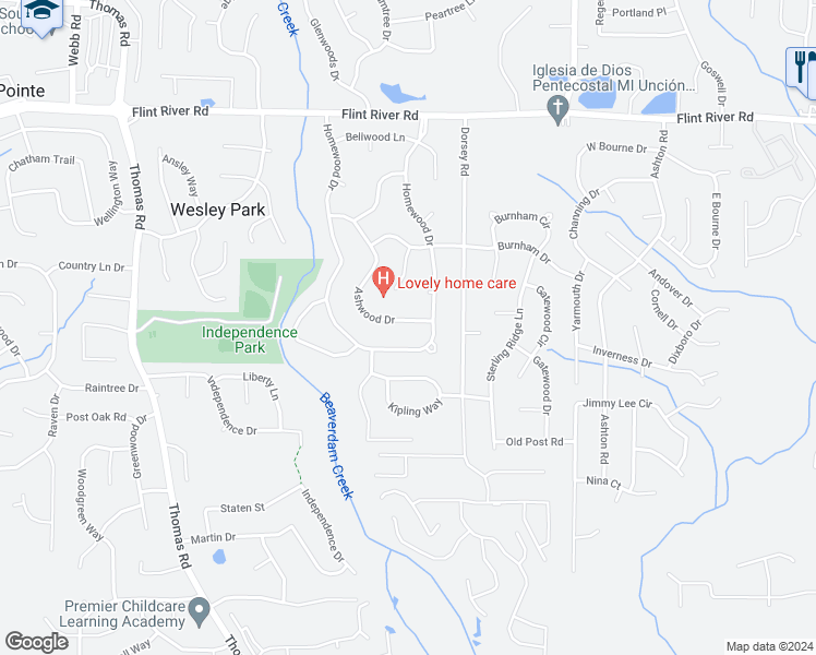 map of restaurants, bars, coffee shops, grocery stores, and more near 8971 Ashwood Drive in Riverdale