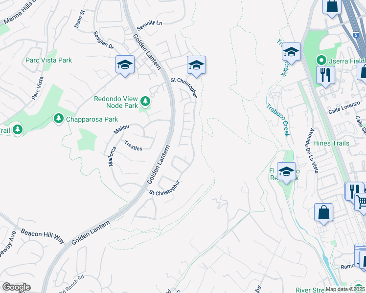 map of restaurants, bars, coffee shops, grocery stores, and more near 59 Niguel Pointe Drive in Laguna Niguel