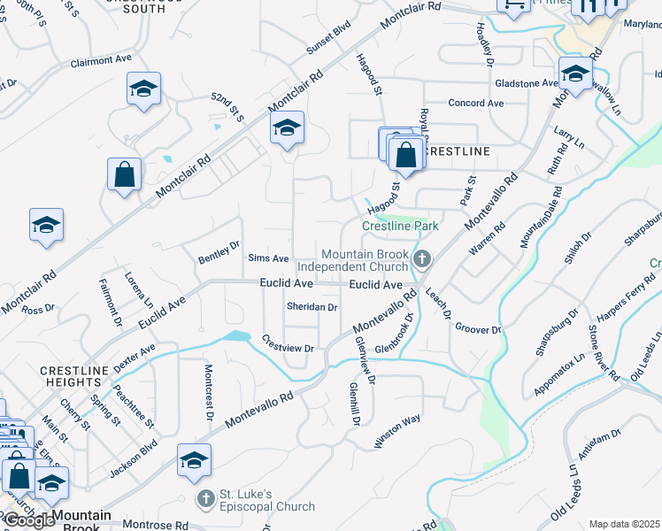 map of restaurants, bars, coffee shops, grocery stores, and more near 913 Sims Avenue in Birmingham