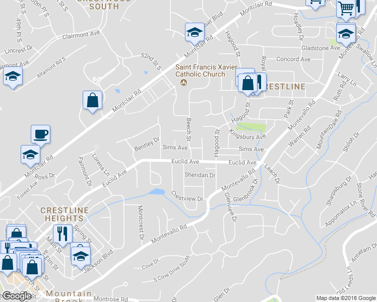 map of restaurants, bars, coffee shops, grocery stores, and more near 837 Sims Avenue in Birmingham