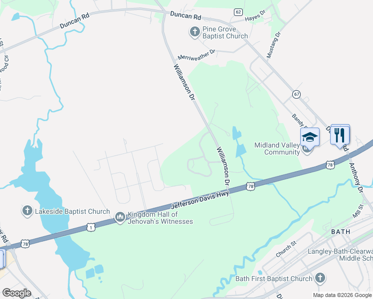map of restaurants, bars, coffee shops, grocery stores, and more near 28 Ridgeside Dr in Graniteville
