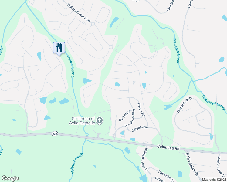 map of restaurants, bars, coffee shops, grocery stores, and more near 819 Tyler Woods Drive in Grovetown