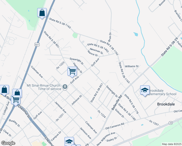 map of restaurants, bars, coffee shops, grocery stores, and more near 495 Seawright Street in Orangeburg