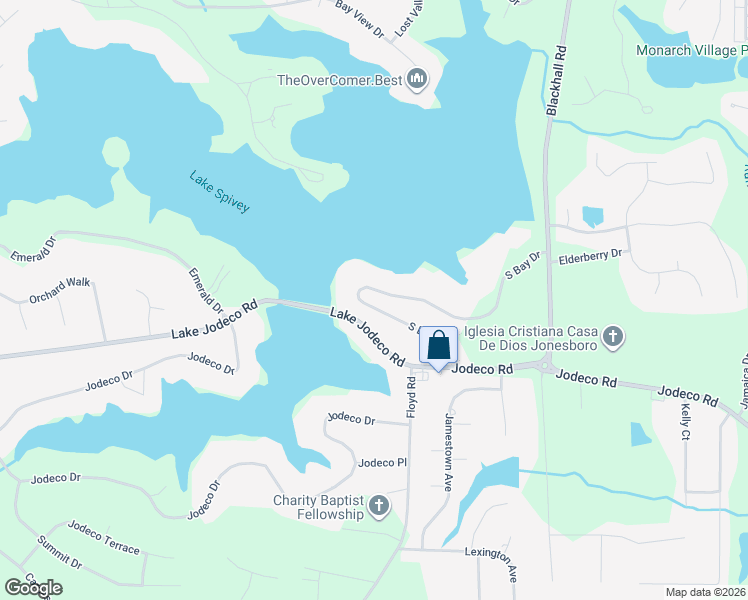 map of restaurants, bars, coffee shops, grocery stores, and more near 3257 South Bay Drive in Jonesboro