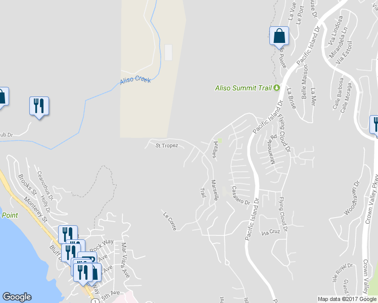 map of restaurants, bars, coffee shops, grocery stores, and more near 5 Saint Raphael in Laguna Niguel
