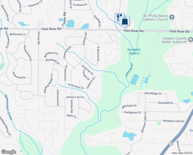 map of restaurants, bars, coffee shops, grocery stores, and more near 165 Dixboro Drive in Jonesboro