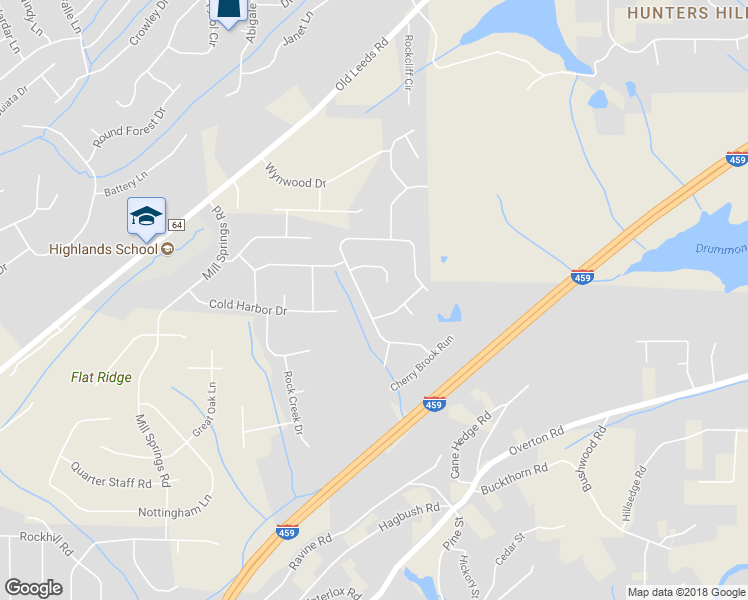 map of restaurants, bars, coffee shops, grocery stores, and more near 3513 Branch Mill Road in Birmingham