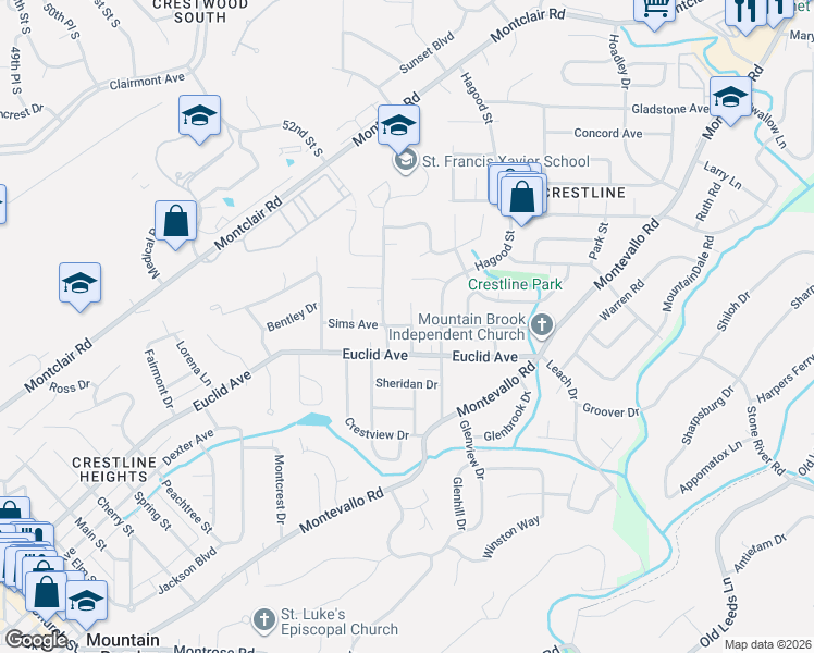 map of restaurants, bars, coffee shops, grocery stores, and more near 913 Sims Avenue in Birmingham