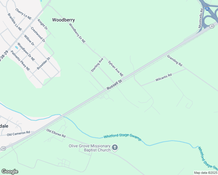map of restaurants, bars, coffee shops, grocery stores, and more near 559 Russell Street in Orangeburg