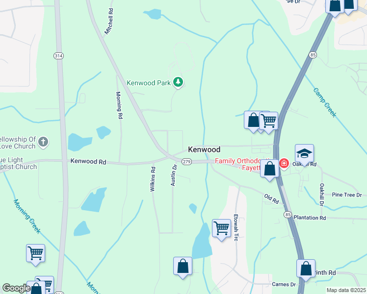 map of restaurants, bars, coffee shops, grocery stores, and more near 199 McKown Street in Fayetteville