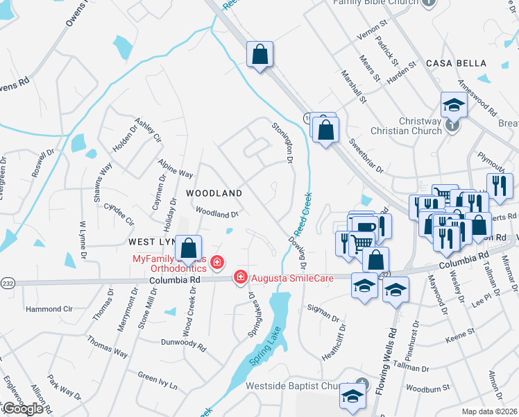 map of restaurants, bars, coffee shops, grocery stores, and more near 4012 Dowling Drive in Martinez