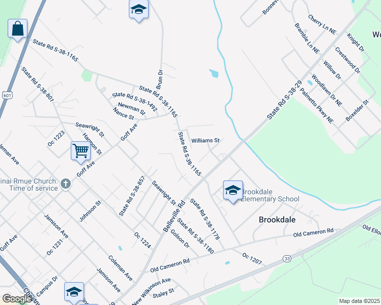 map of restaurants, bars, coffee shops, grocery stores, and more near 596 Kings Rd in Orangeburg
