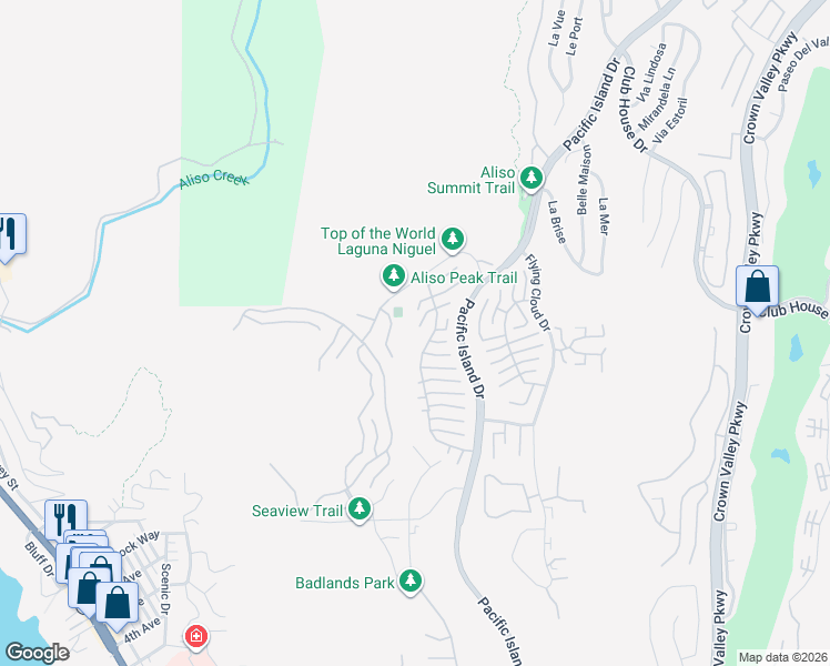 map of restaurants, bars, coffee shops, grocery stores, and more near 22766 Arbella Road in Laguna Niguel