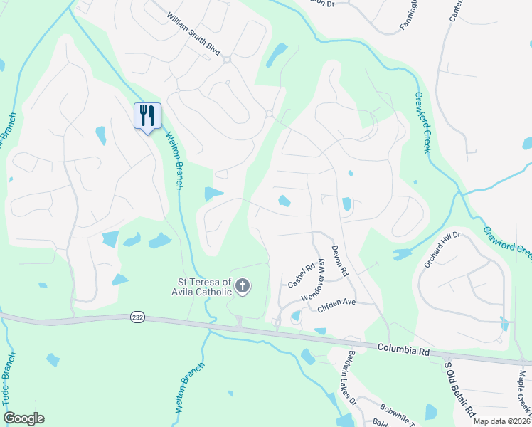 map of restaurants, bars, coffee shops, grocery stores, and more near 819 Tyler Woods Drive in Grovetown