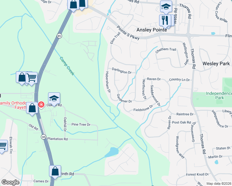 map of restaurants, bars, coffee shops, grocery stores, and more near 8947 Gardener Drive in Jonesboro