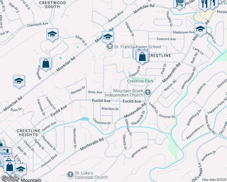 map of restaurants, bars, coffee shops, grocery stores, and more near 913 Sims Avenue in Birmingham