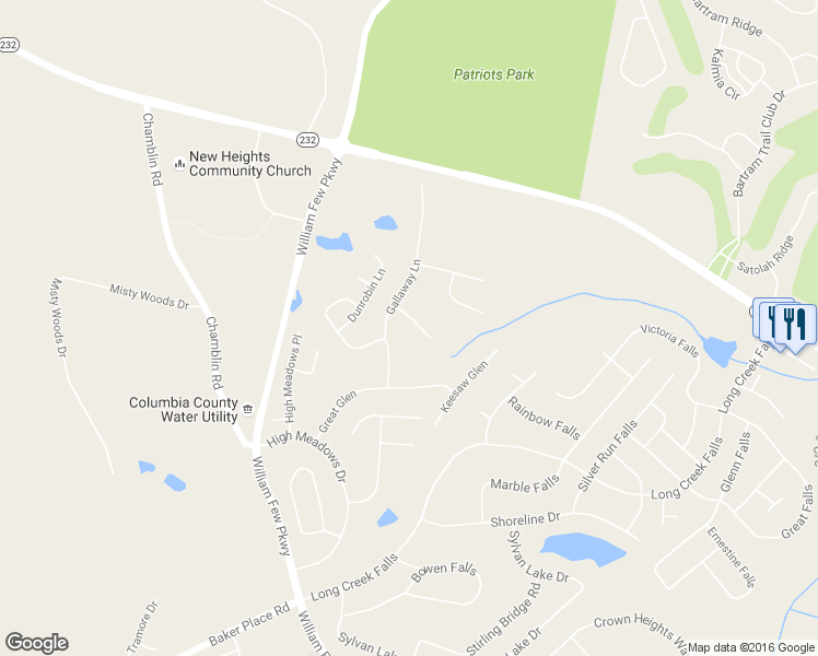 map of restaurants, bars, coffee shops, grocery stores, and more near 9507 Berwick Court in Grovetown