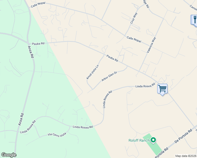 map of restaurants, bars, coffee shops, grocery stores, and more near 42028 Knoll Vista Lane in Temecula