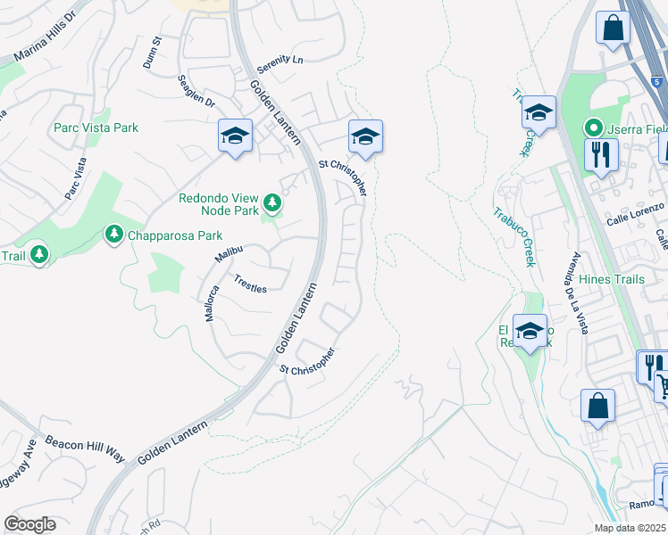 map of restaurants, bars, coffee shops, grocery stores, and more near 49 Niguel Pointe Drive in Laguna Niguel