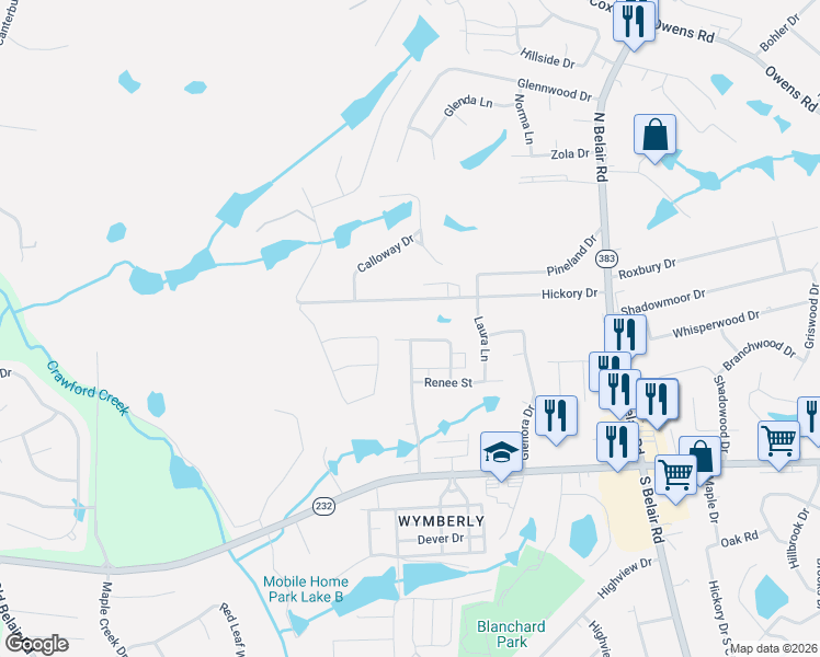 map of restaurants, bars, coffee shops, grocery stores, and more near 142 Stoneybrooks Place in Augusta