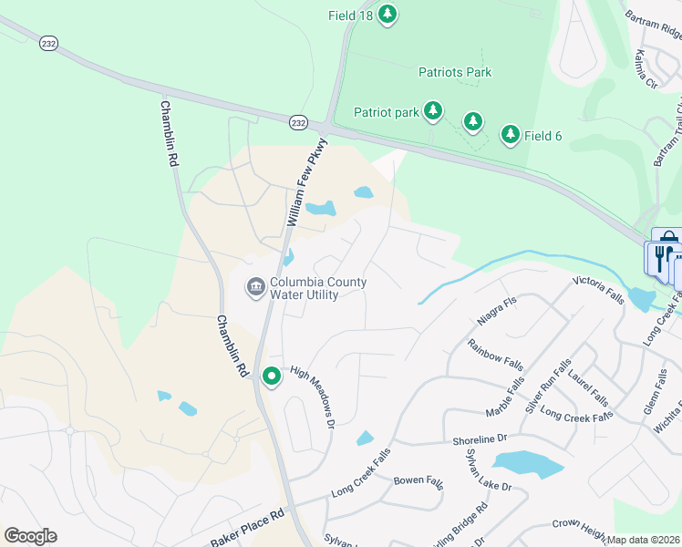 map of restaurants, bars, coffee shops, grocery stores, and more near 2006 Dundee Way in Grovetown