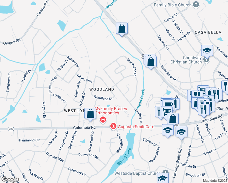 map of restaurants, bars, coffee shops, grocery stores, and more near 142 Oakridge Drive in Martinez
