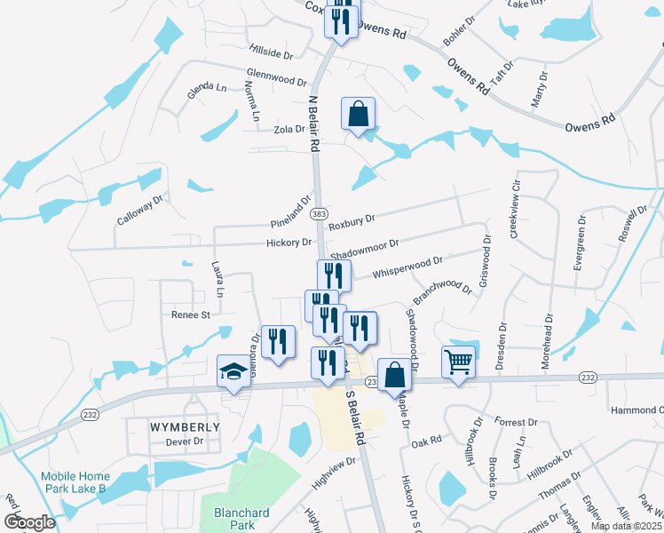 map of restaurants, bars, coffee shops, grocery stores, and more near 4474 Shadowmoor Drive in Martinez