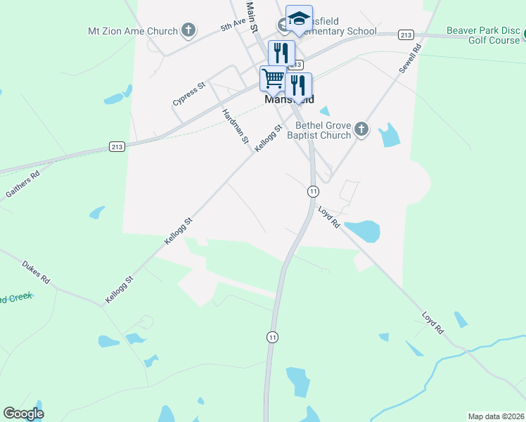 map of restaurants, bars, coffee shops, grocery stores, and more near 302 Savannah Drive in Mansfield