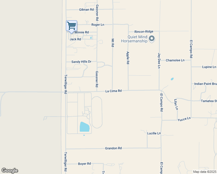 map of restaurants, bars, coffee shops, grocery stores, and more near 59660 La Cima Lane in Anza