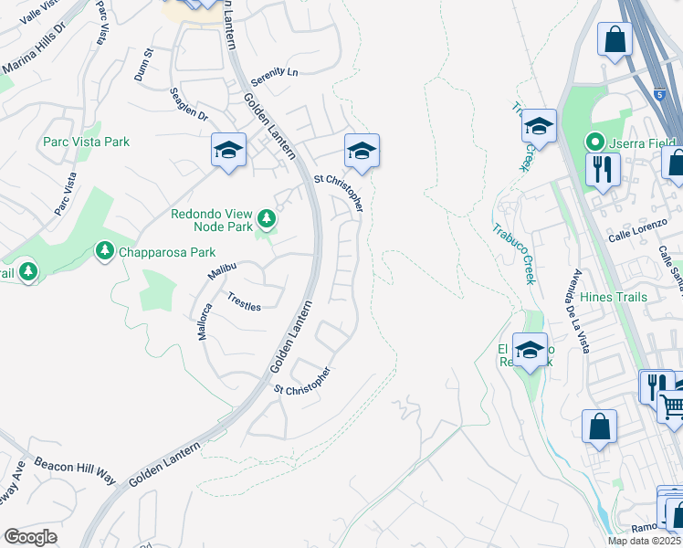 map of restaurants, bars, coffee shops, grocery stores, and more near 25 Niguel Pointe Drive in Laguna Niguel