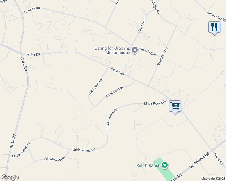 map of restaurants, bars, coffee shops, grocery stores, and more near 41907 Arbor Glen Drive in Temecula