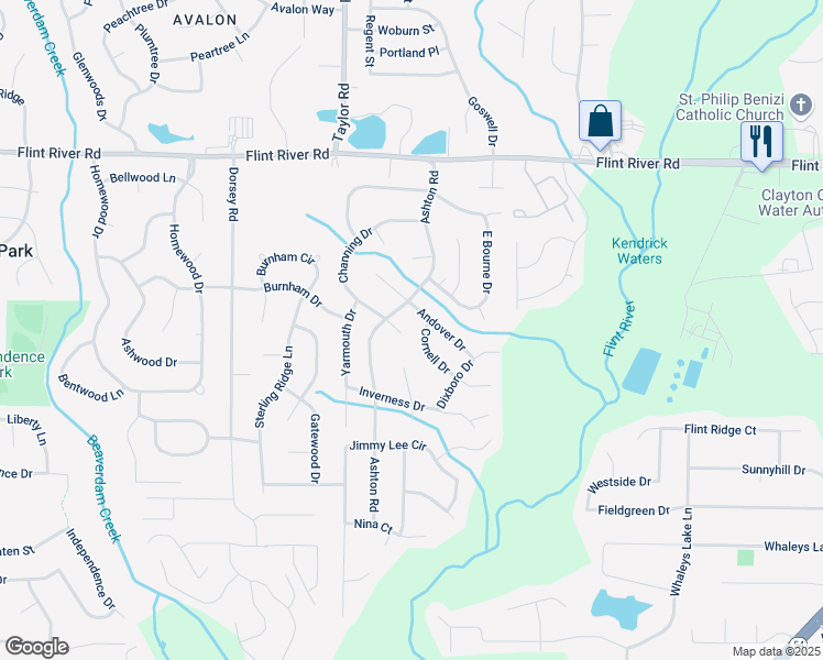 map of restaurants, bars, coffee shops, grocery stores, and more near 8908 Channing Drive in Jonesboro