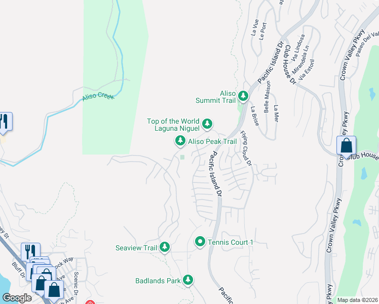 map of restaurants, bars, coffee shops, grocery stores, and more near 22773 Mariano Drive in Laguna Niguel