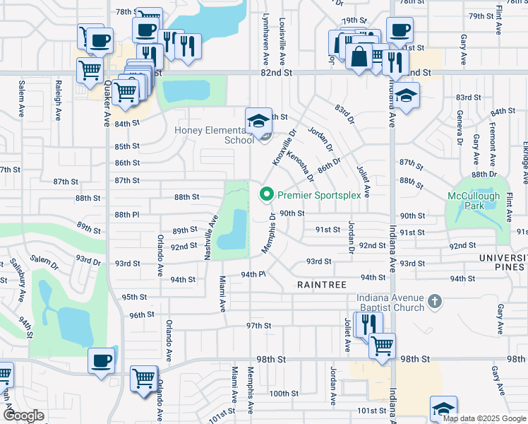 map of restaurants, bars, coffee shops, grocery stores, and more near 9000 Memphis Drive in Lubbock