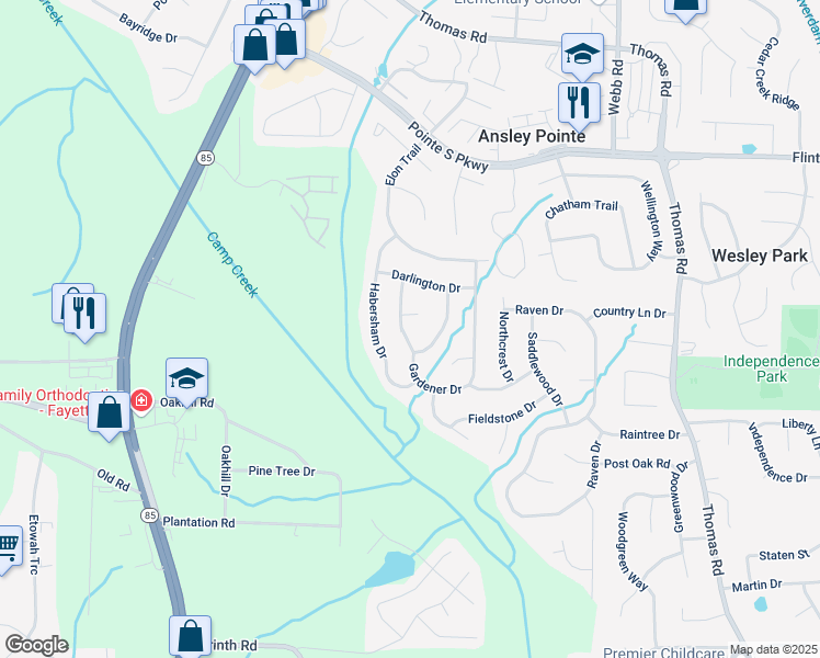 map of restaurants, bars, coffee shops, grocery stores, and more near 8914 Gardener Drive in Jonesboro