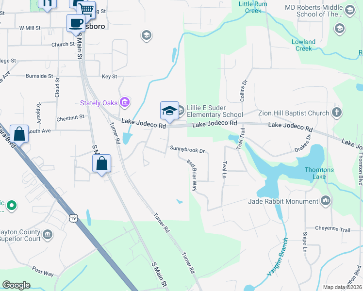 map of restaurants, bars, coffee shops, grocery stores, and more near 1406 Sunnybrook Dr in Jonesboro