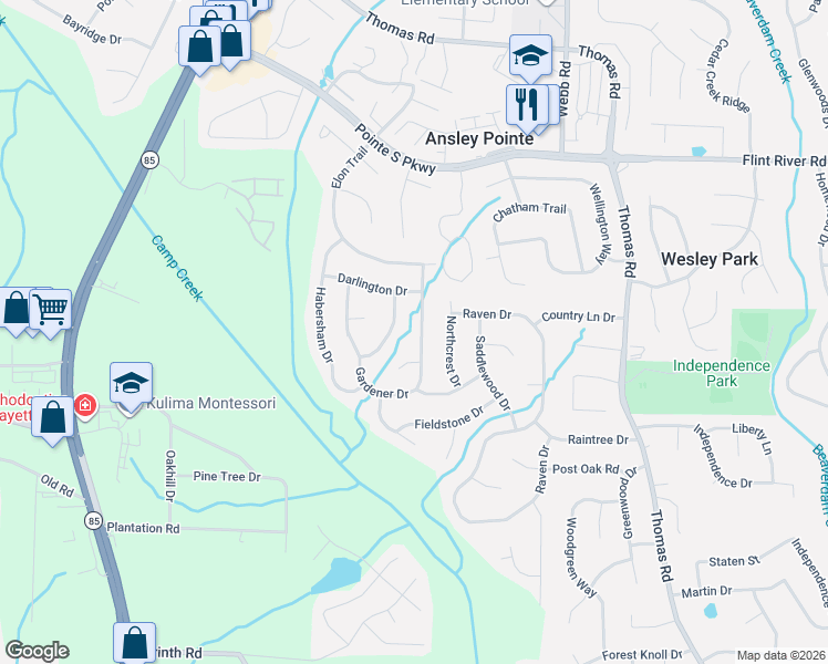 map of restaurants, bars, coffee shops, grocery stores, and more near 8896 Peppertree Drive in Jonesboro