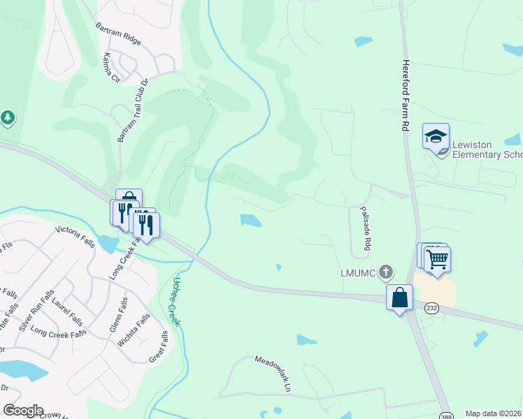 map of restaurants, bars, coffee shops, grocery stores, and more near 5243 Columbia Road in Grovetown
