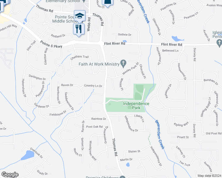 map of restaurants, bars, coffee shops, grocery stores, and more near 8885 Wellston Court in Jonesboro