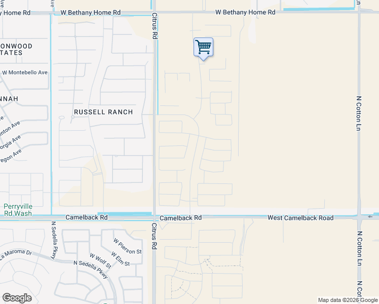 map of restaurants, bars, coffee shops, grocery stores, and more near 5313-5507 N Citrus Rd in Litchfield Park