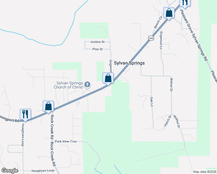 map of restaurants, bars, coffee shops, grocery stores, and more near 5402 Birmingport Road in Sylvan Springs