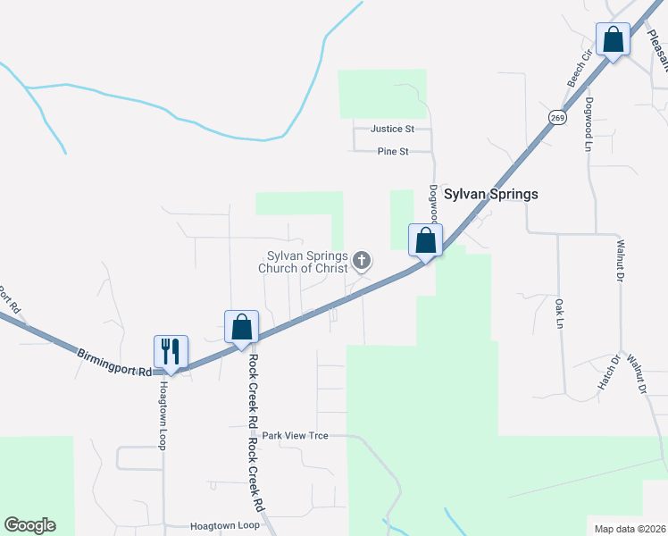 map of restaurants, bars, coffee shops, grocery stores, and more near 218 Poplar Springs Drive in Sylvan Springs