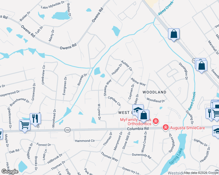 map of restaurants, bars, coffee shops, grocery stores, and more near 4235 Waylon Drive in Martinez