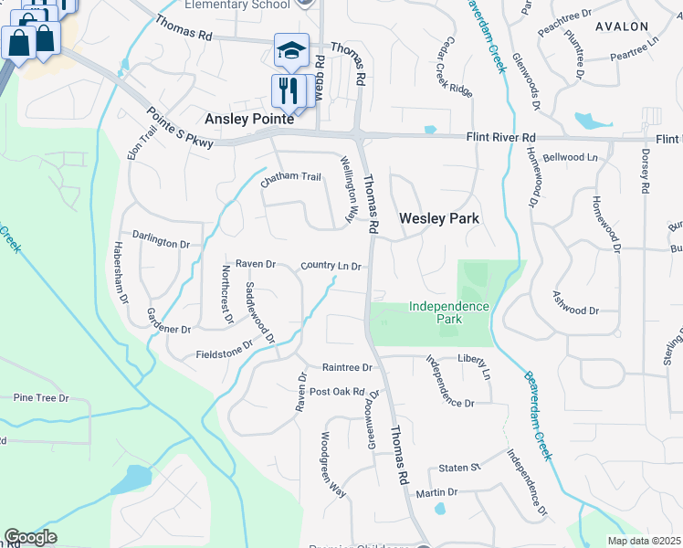 map of restaurants, bars, coffee shops, grocery stores, and more near 562 Country Ln Dr in Jonesboro