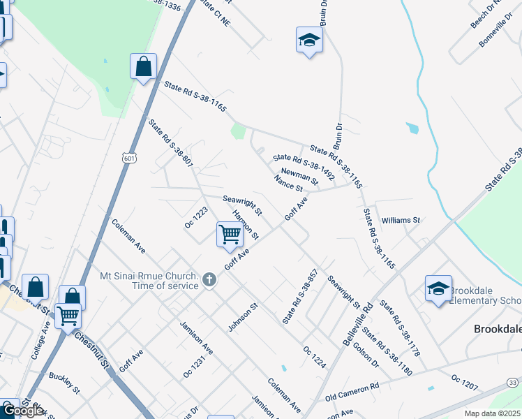 map of restaurants, bars, coffee shops, grocery stores, and more near 1 Seawright Street in Orangeburg