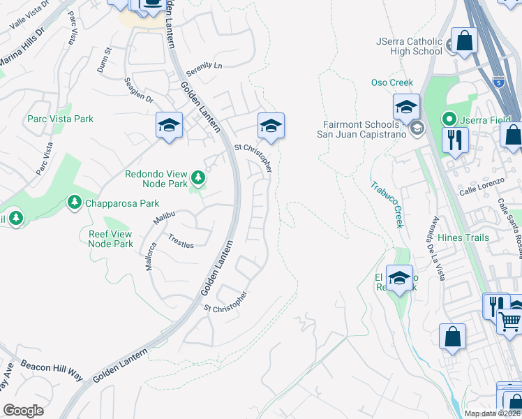 map of restaurants, bars, coffee shops, grocery stores, and more near 12 Pointe San Pablo in Laguna Niguel